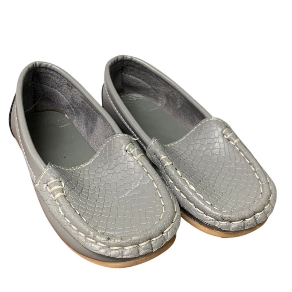 Lonsoen Toddler Toddler Boys Size 8 Gray Soft Slip On Loafers Dress Flat Shoes